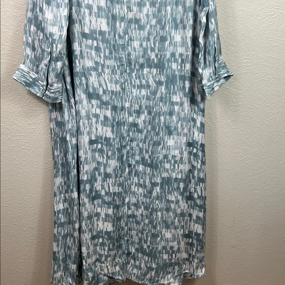 Banana Republic Alani Blue Allover Print Long Sleeve Maxi Shirt Dress XL/XXL NWT - Picture 11 of 12